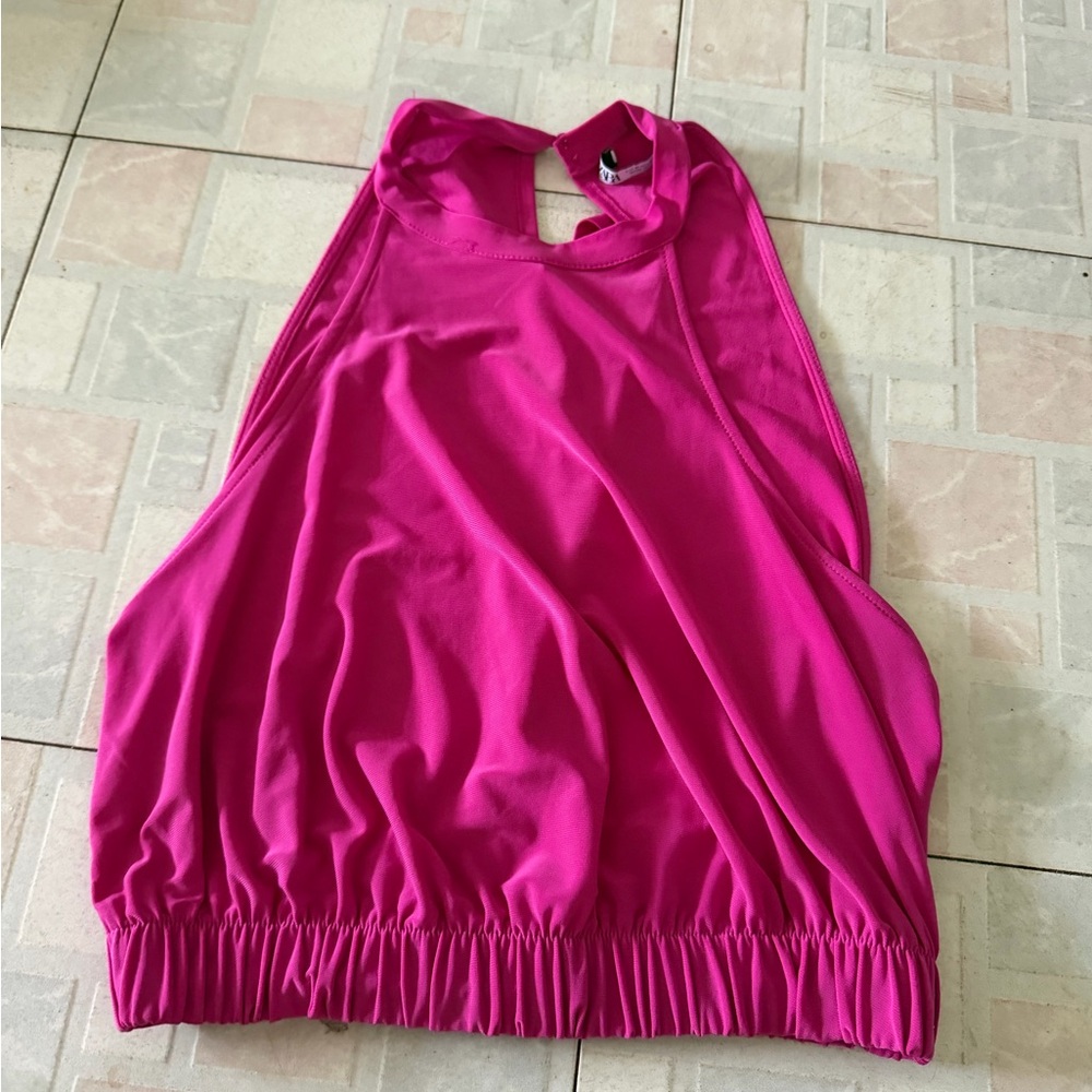 Zara Hot Pink Sleeveless Halter Tank - Womens Size Medium